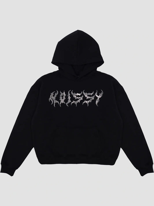 HOODIE RHINESTONE [BLACK]