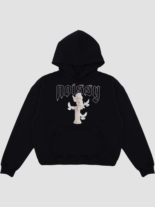 HOODIE WHITE ANGEL [BLACK]