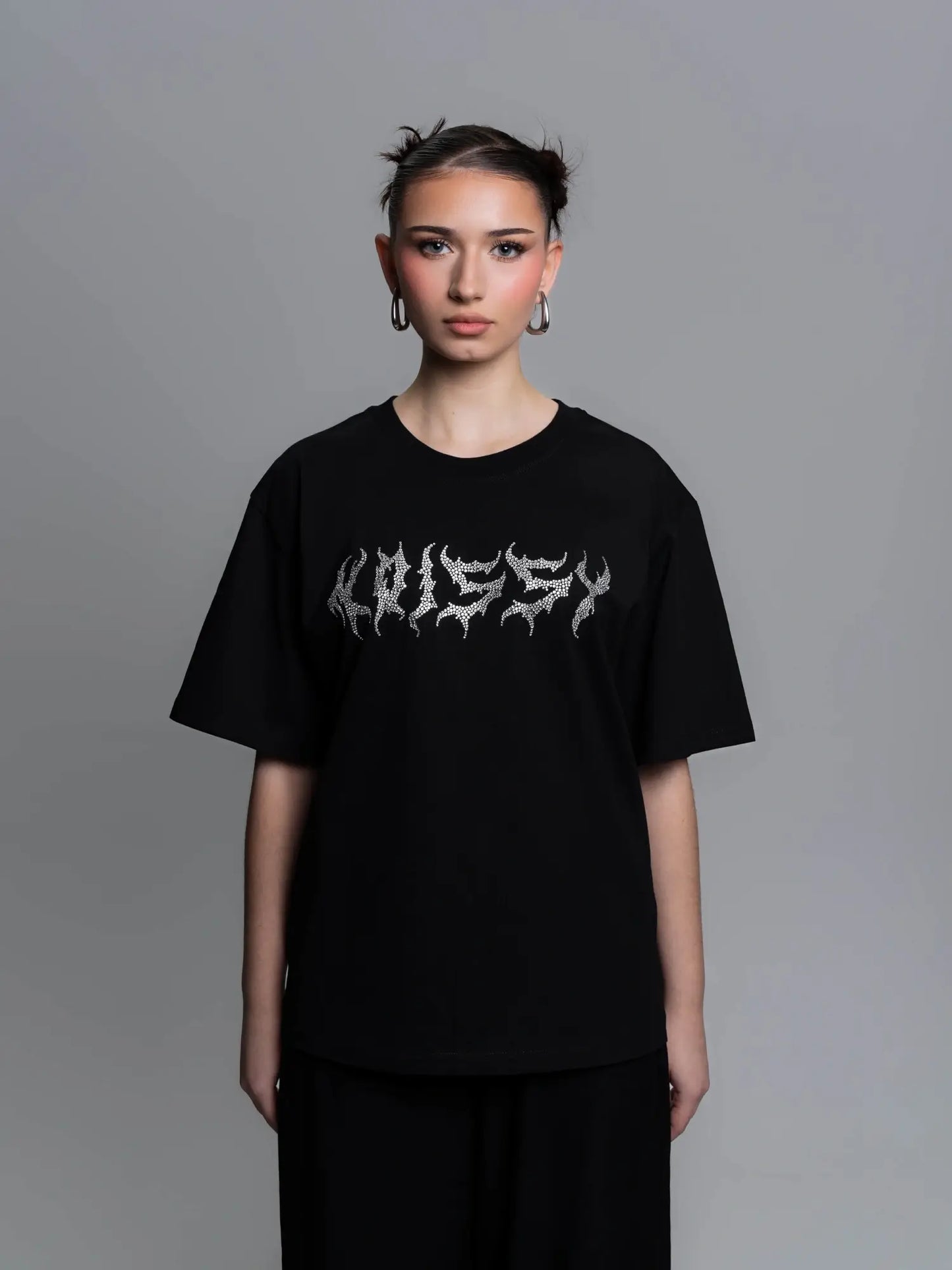 T-SHIRT RHINESTONE [BLACK]