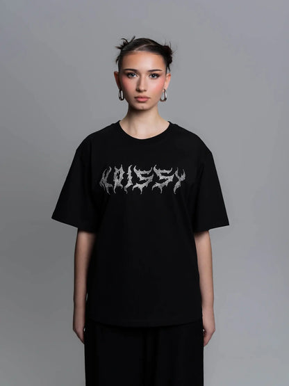 T-SHIRT RHINESTONE [BLACK]